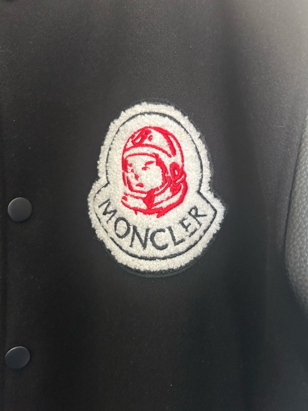Moncler Black Jacket with Red and White Logo Patch - Picture 3 of 3